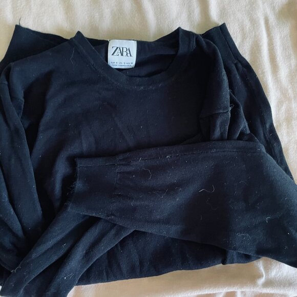 Black Zara Crewneck Sweater Size S - Picture 3 of 11